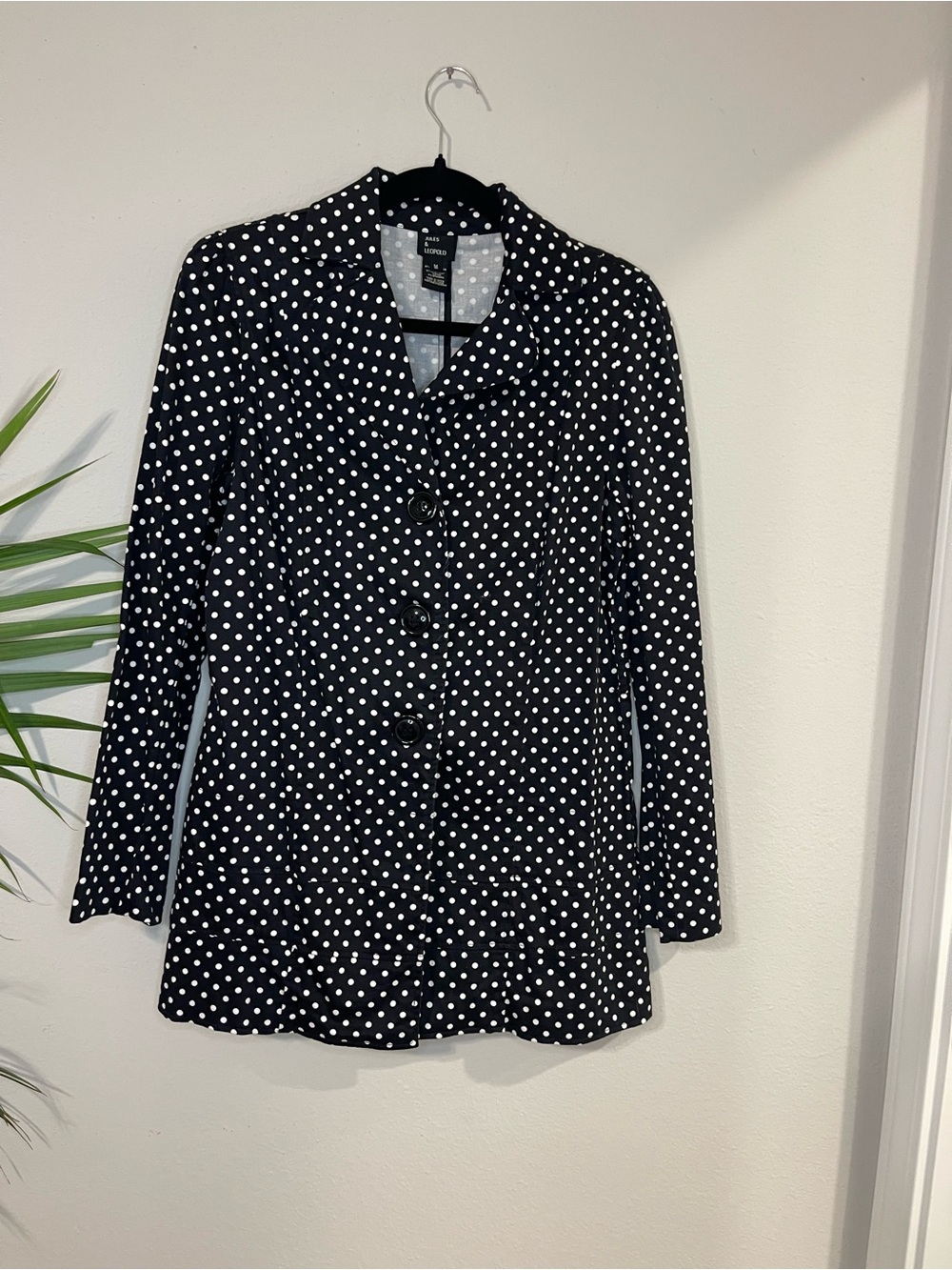 Jules & Leopold Black Polka Dot Blazer Jacket